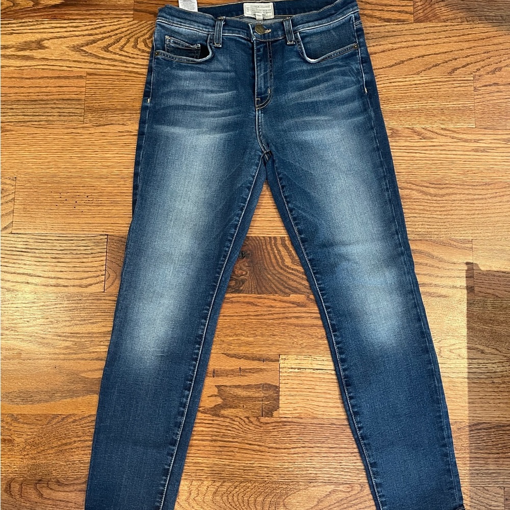 Current/Elliott Blue Skinny Jeans with Authentic Fading